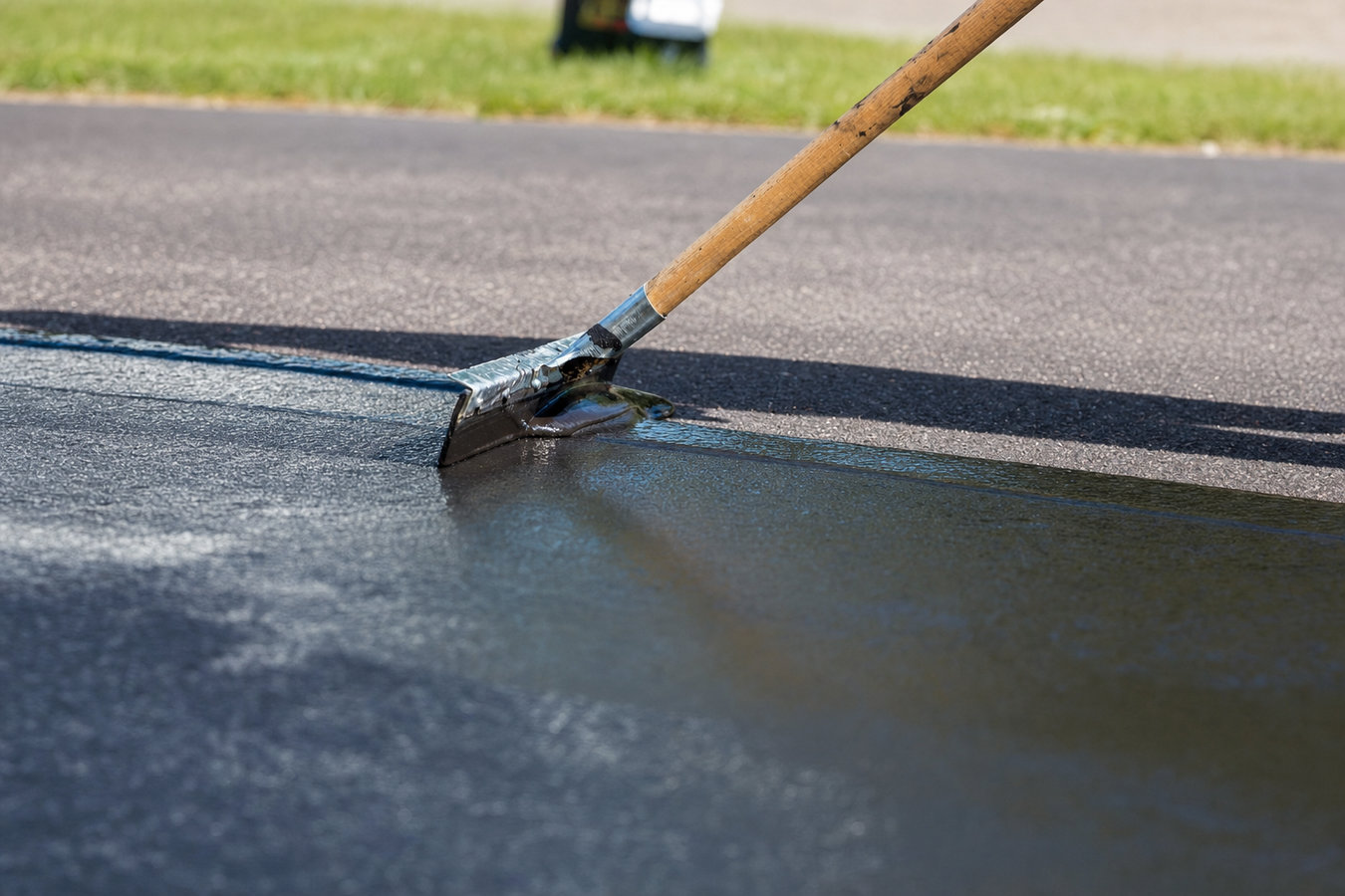 Asphalt sealcoating